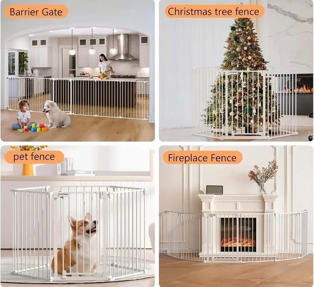 Mumeasy 8-Panel 199-Inch Extra Wide 3-in-1 Baby Gate and Play Yard